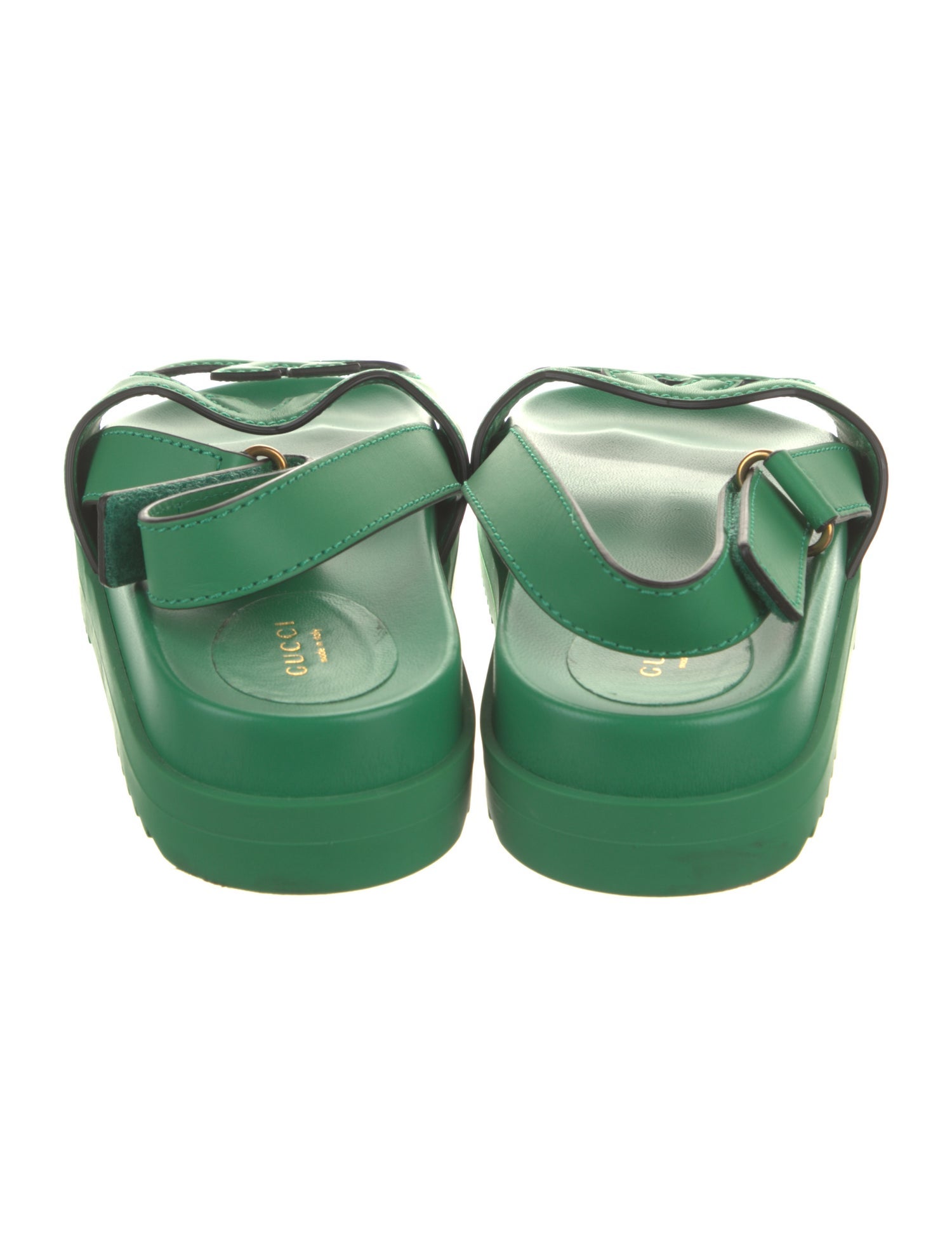 Gucci Interlocking G Logo Leather Slingback Sandals